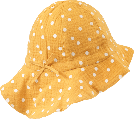 Kinder Mütze, Gr. 1 gelb, St 50/51, Bio-Baumwolle, aus