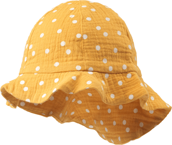 Kinder Mütze, Gr. 50/51, aus Bio-Baumwolle, gelb, 1 St