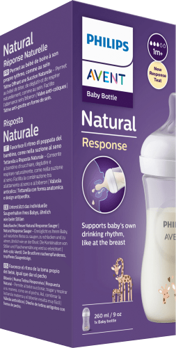 Babyflasche Natural Response weiß/Giraffe, von Geburt an, 260 ml, 1 St