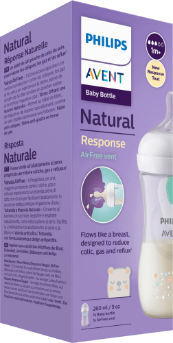 Babyflasche Natural Response weiß/Bär, von Geburt an, 260ml, 1 St