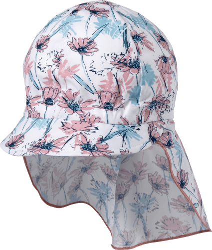 Kinder Mütze, Gr. 48/49, aus Bio-Baumwolle, weiß, rosa, 1 St