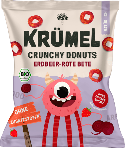 Kindersnack Crunchy Donuts Erdbeer Rote Beete, ab 3 Jahren, 20 g