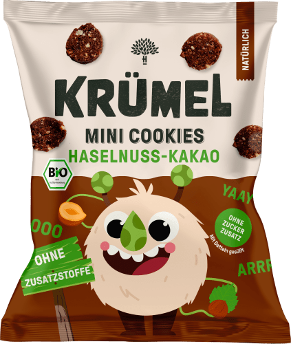 Kindersnack Mini Monster Cookies Haselnuss Kakao, ab 3 Jahren, 50 g