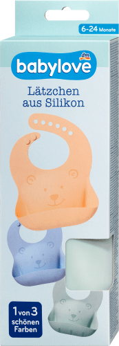 Babylätzchen mit Auffangschale Bärchen hellgrün, Silikon, 1 St | Kinderbesteck, Geschirr & Lätzchen