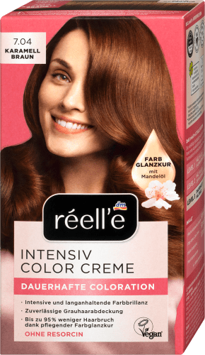 Haarfarbe 7.04 Karamellbraun, 1 St | Dauerhafte Haarfarben