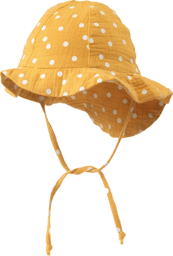 Baby Mütze, Gr. 44/45, aus gelb, 1 St Bio-Baumwolle