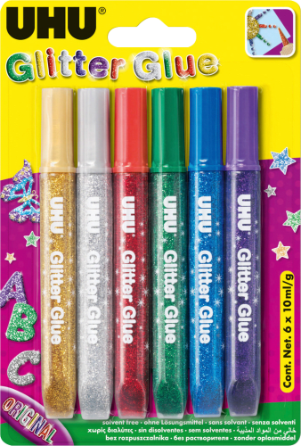 Glitter Glue Tube (6x10ml), 6 St