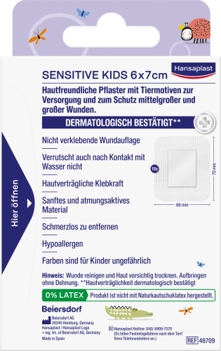 10 (6 Sensitive Wundverband St 7cm), Kids x