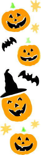 orange/schwarz, 1 Kürbisse, St Halloween Gel-Sticker,