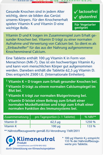 I.E. Vitamin g 2500 30 K2 St, 13,1 D3 Tabletten +