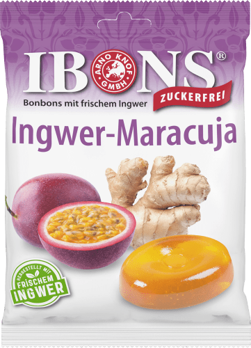 Bonbon, Ingwer-Maracuja, zuckerfrei, 75 g