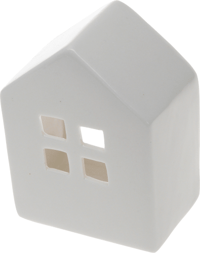 Keramikwindlicht, Haus 1 klein, St weiß