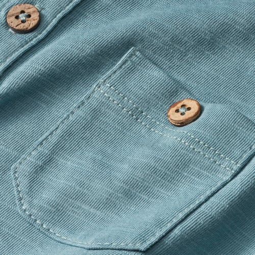 Langarmshirt mit 1 Brusttasche, 104, blau, Gr. St