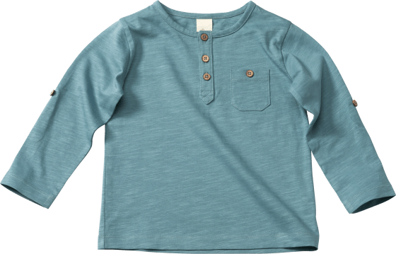 Langarmshirt mit Brusttasche, blau, Gr. 104, 1 St