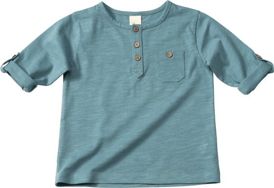 Langarmshirt mit Brusttasche, blau, Gr. 116, 1 St