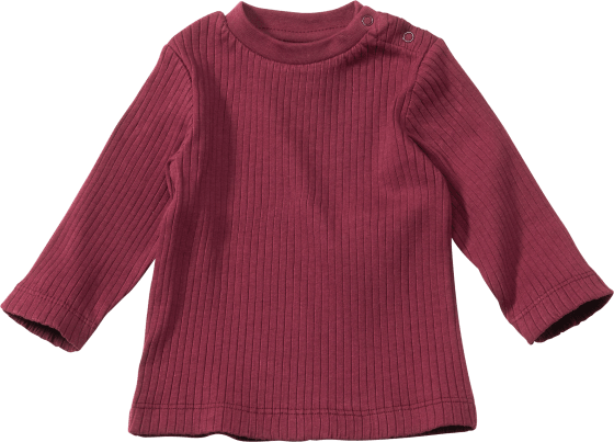 Langarmshirt mit Ripp-Struktur, bordeaux, Gr. 62, 1 St | Kinderpullover & -shirts