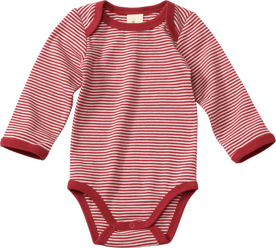 Body Langarm mit Ringel, rot & weiß, Gr. 74/80, 1 St | Baby Bodies & Strampler