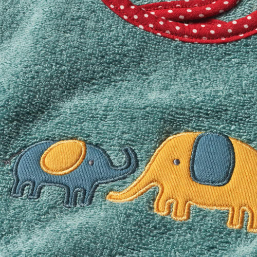 Lätzchen mit Ärmel blau, 1 St und Elefanten-Motiv
