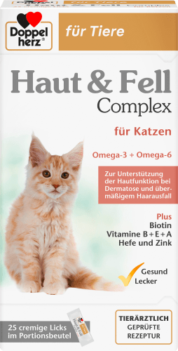 Nahrungsergänzung Katze, Haut & Fell Complex (25 Stück), 250 g
