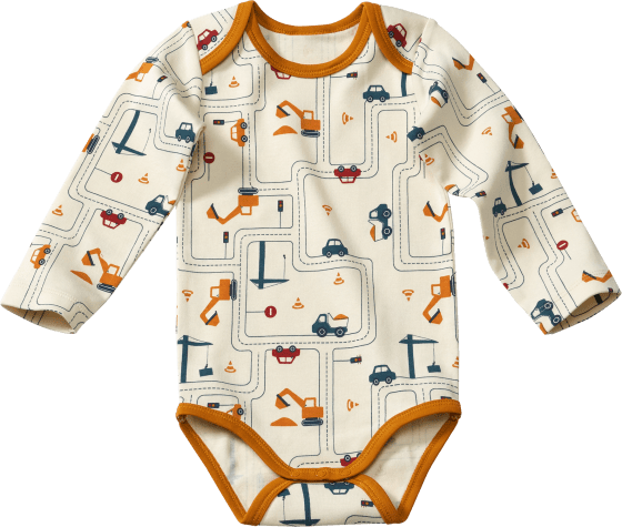 Body Langarm mit Fahrzeug-Muster, bunt, Gr. 74/80, 1 St | Baby Bodies & Strampler