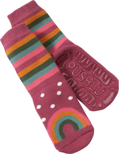 Stoppersocken mit Regenbogen-Motiv, pink, Gr. 19/20, 1 St | Kinderstrumpfhosen & -strümpfe