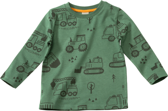 Langarmshirt mit Fahrzeug-Muster, grün, Gr. 104, 1 St