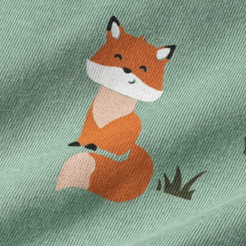 Langarmshirt mit Fuchs-Muster, grün, 1 St Gr. 92