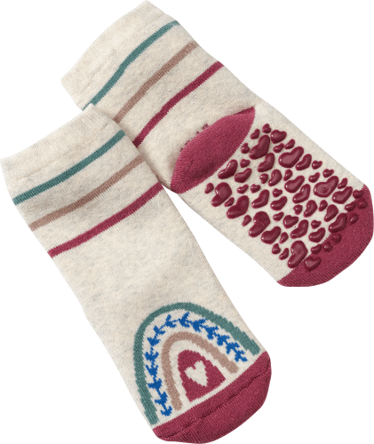 ABS Socken mit Regenbogen-Motiv, weiß, Gr. 18/19, 1 St