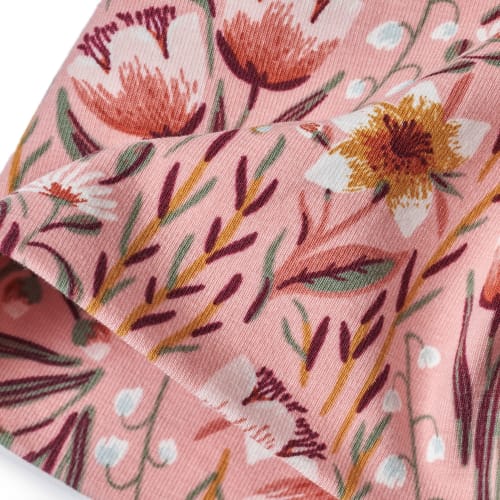 Mütze mit Blumen-Muster, rosa, Gr. 1 St 54/55