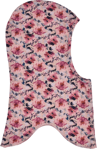 Schlupfmütze St 110/116, Blumen-Muster, 1 rosa, Gr. mit