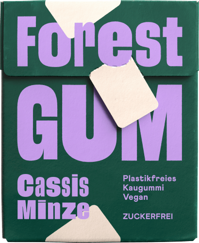 Minze, Cassis Kaugummi 20g, 10 St zuckerfrei