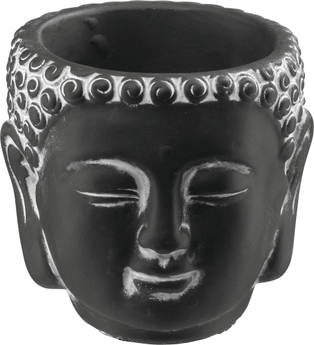 Blumentopf, Buddhakopf schwarz, 1 St