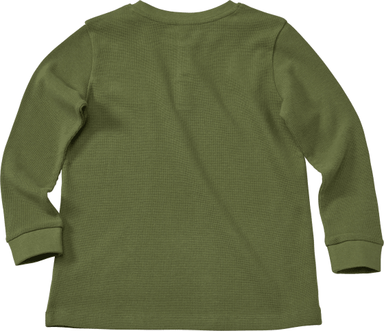 Langarmshirt in Waffel-Struktur, grün, 1 Gr. St 110