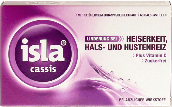 Heiserkeit, Hals- und Hustenreiz Pastillen Cassis, 60 St