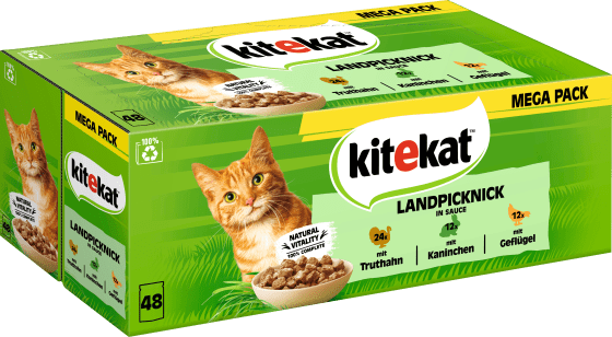 Nassfutter Katze mit Multipack Geflügel, 4,08 g), kg Landpicknick Soße Truthahn, Kaninchen (48x85 & in