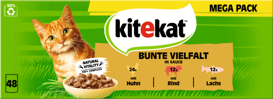 Huhn, mit g), kg & Rind Katze bunte Multipack in Lachs, Nassfutter (48x85 Vielfalt Soße, 4,08