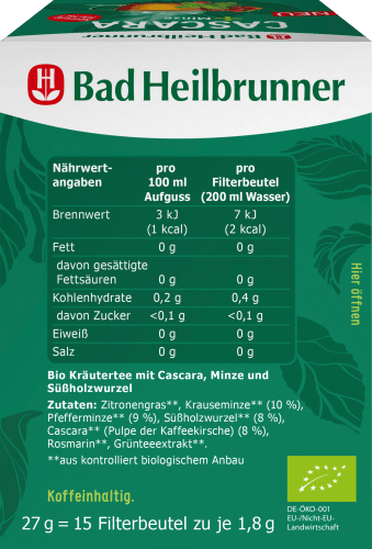 Kräutertee Cascara + Minze 27 g Beutel), (15