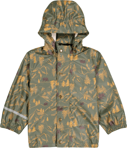 Regenjacke mit Wald-Muster, grün, Gr. 98/104, 1 St | Kinder Outdoor- & Regenbekleidung