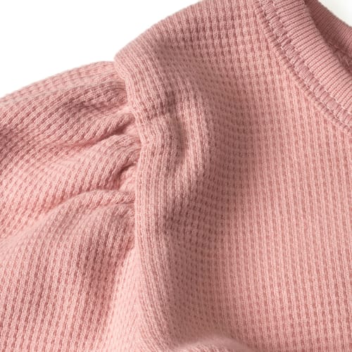 Langarmshirt in 1 St rosa, Waffel-Struktur, 98, Gr