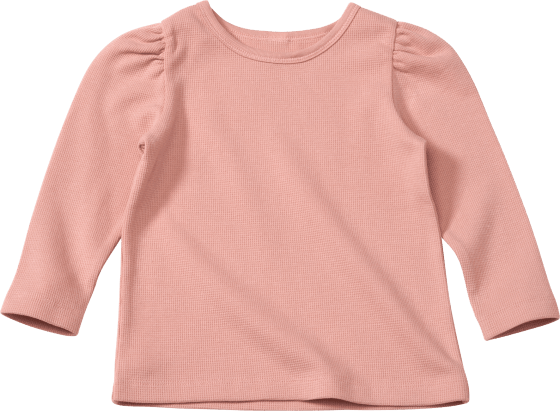 Langarmshirt in Waffel-Struktur, rosa, Gr. 104, 1 St