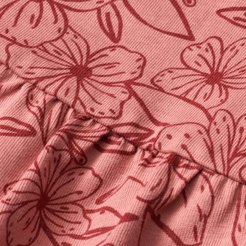 122, St rosa, Blumen-Motiv, Gr. Kleid mit 1