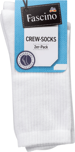 weiß, 2 Socken, Gr. Crew St 35-38,