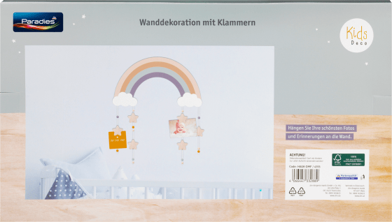 Wanddeko mit Klammern - Regenbogen, St 1