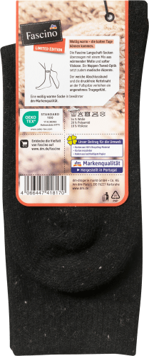 Socken mit Wolle, schwarz, Gr. 35-38, St 1