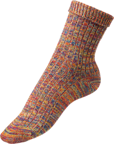 Strick-Optik Gr. 1 Socken St mit 35-38, Umschlagbund, in bunt,