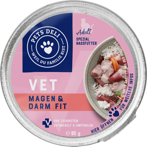 Nassfutter Katze VET Magen & Darm Fit mit Huhn & Reis, 85 g