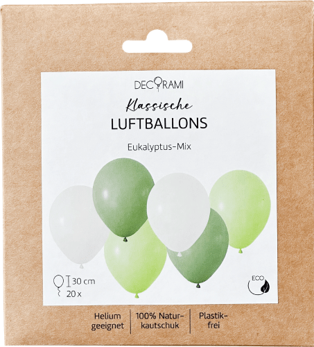 Luftballons 20 Eukalyptus-Mix, Klassisch, St