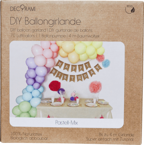 Ballongirlande DIY, Pastellfarben, 1 St | Partyzubehör