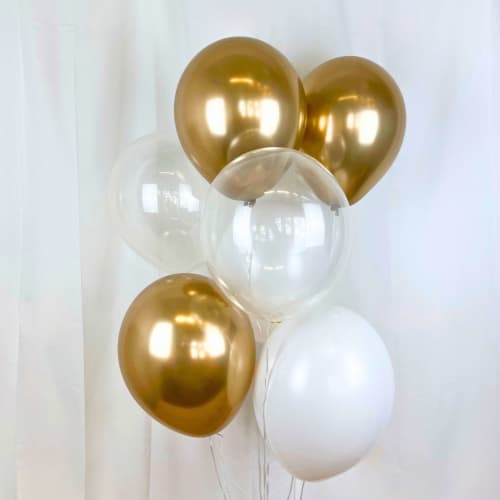 Luftballons Chrom, Gold-Mix, 10 St
