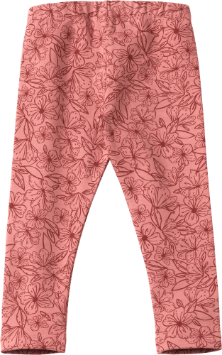 Blumen-Muster, 1 Thermo-Leggings St Gr. 104, mit rosa,